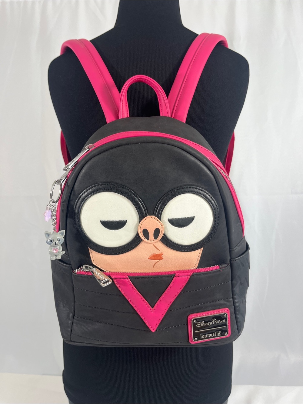 Loungefly Incredibles 2 Edna Mode RARE Mini Backpack, Black & Hot Pink